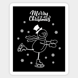 Ice Skating Snowman Sticker